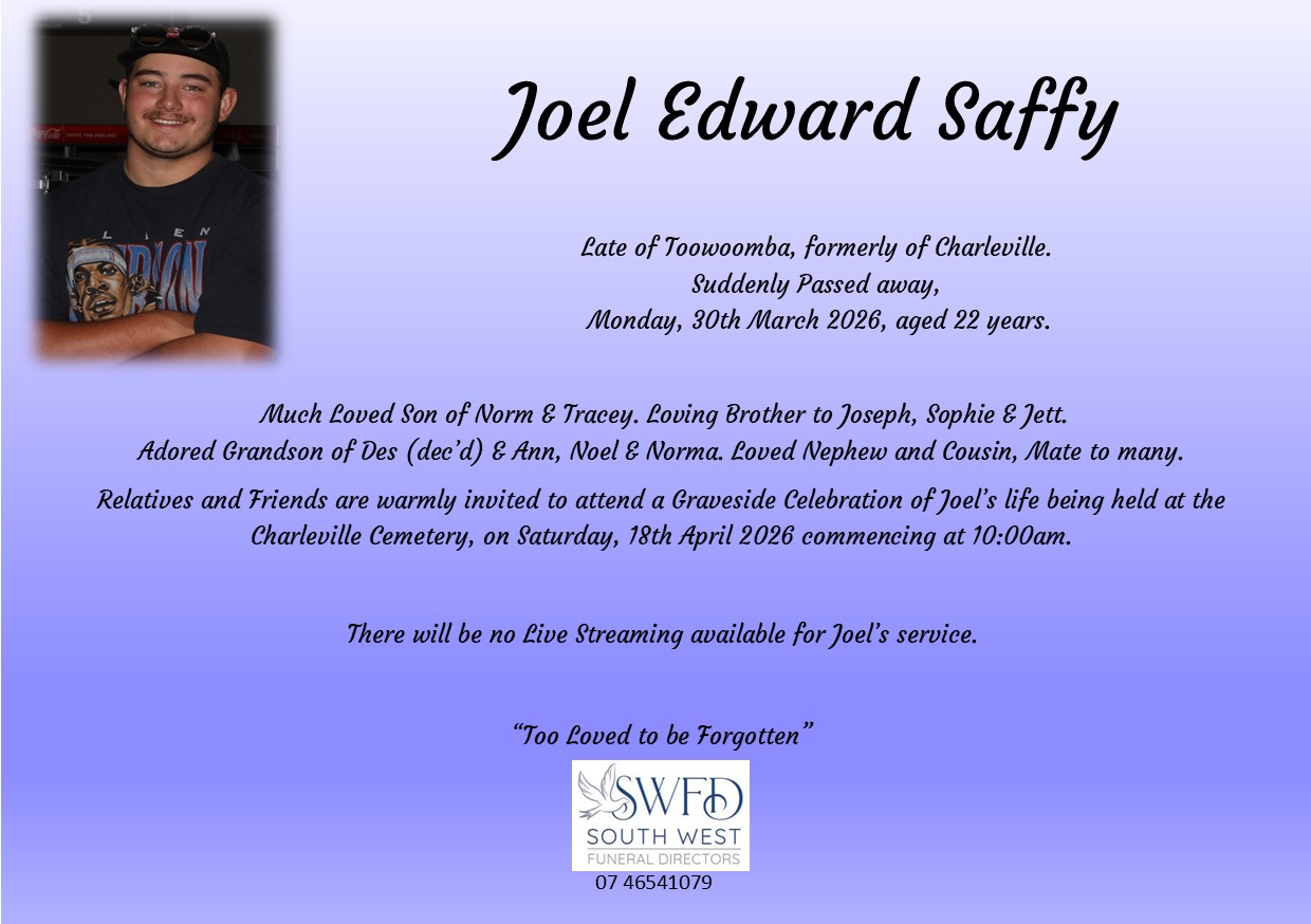 Joel Saffy Toowoomba, Australia Death: Funeral Date For Joel Saffy Announced